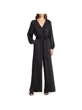 2 Saints Black V Neck Long Sleeve Jumpsuit Small